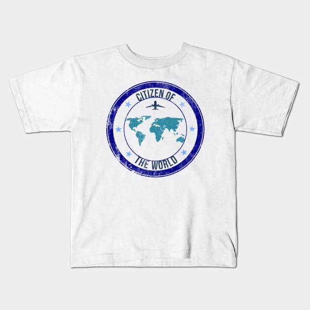 Travel the world stamp Kids T-Shirt by Mandz11